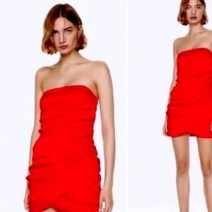 zara mini red dress